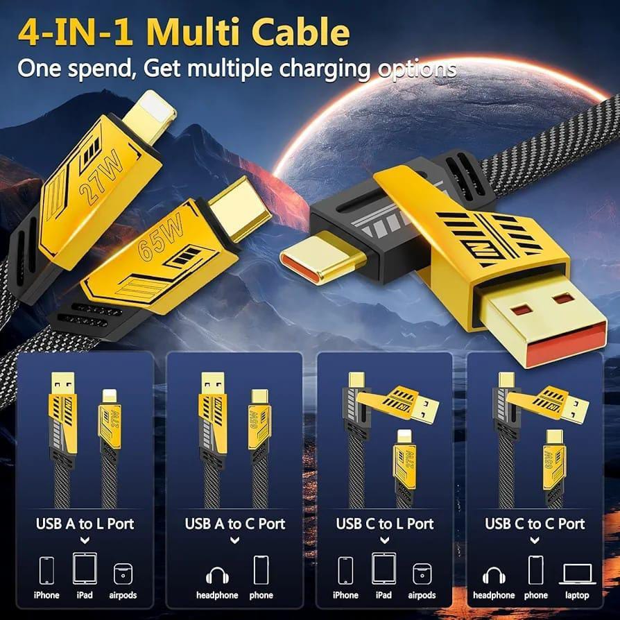 4 in 1 Multi Cable 67W Super Fast Supported